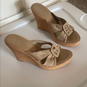 Italian Shoemakers Mule Wedge Sandals